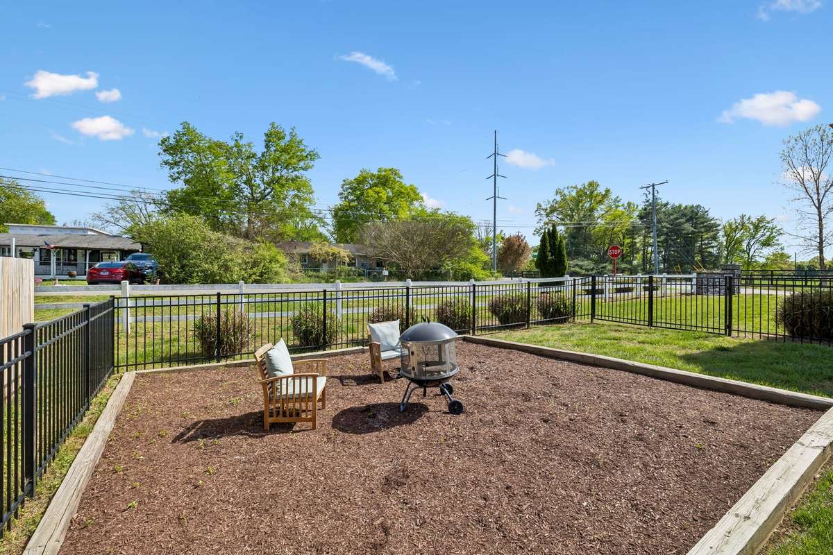 Fire pit in the backyard or perfect for a swing set in your own backyard