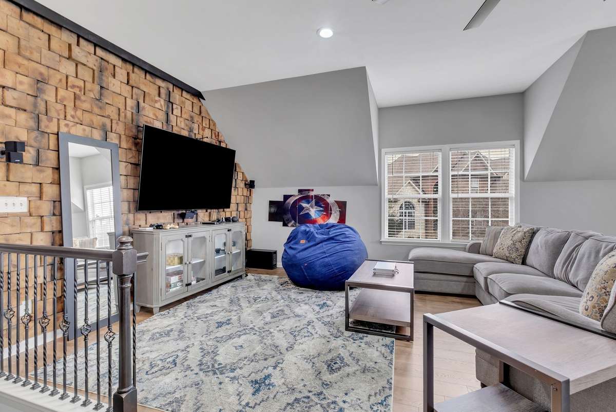 Super cool accent wall in the Rec Room!  Great for entertaining!