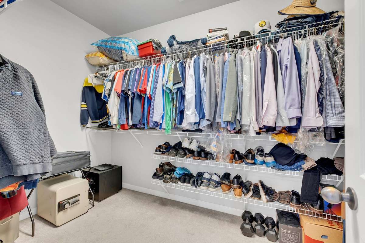 Primary closet is 12x7.  Plenty of room for a dresser plus added storage space!