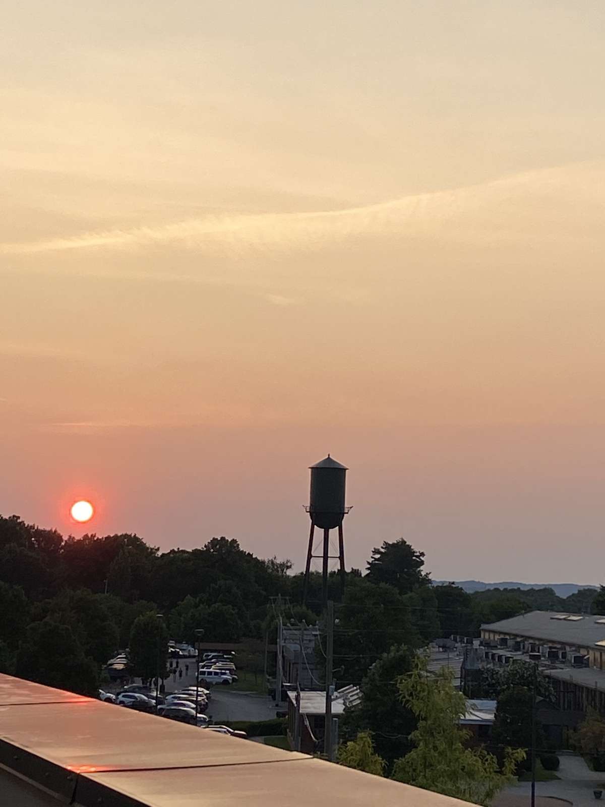 Factory water tower view from the rooftop