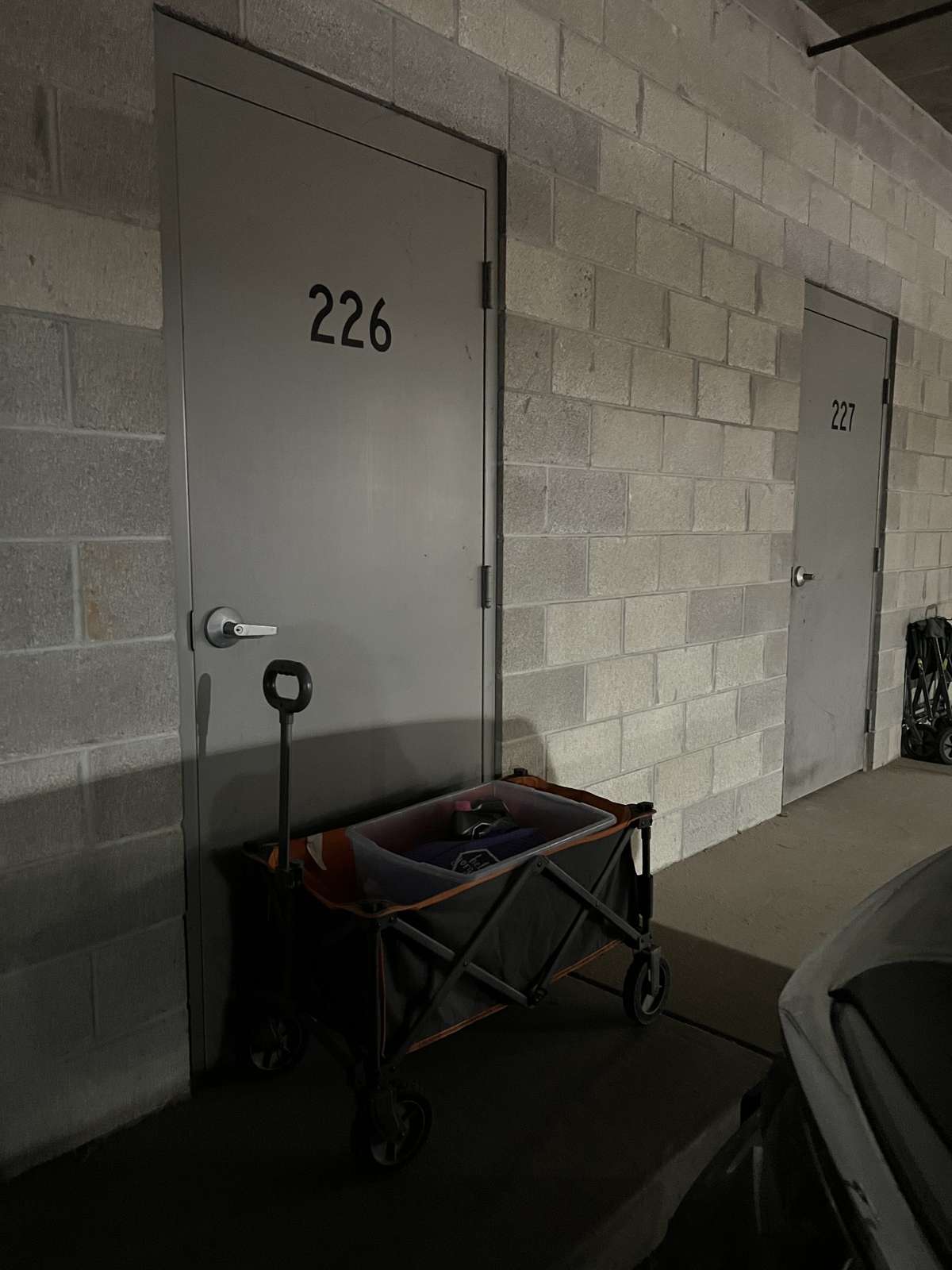 A private 6x10 storage in Ground Parking level by unit park space.