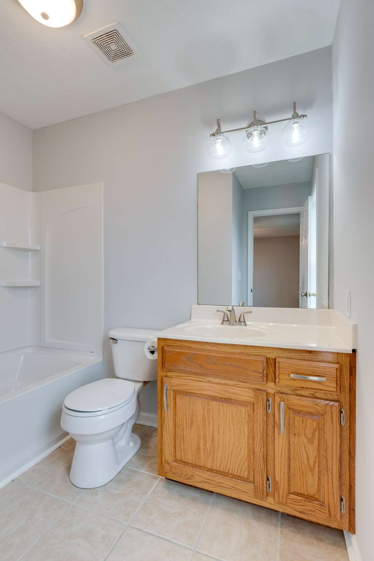 Private primary bath off of primary bedroom.