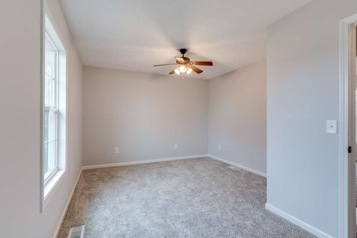 Primary bedroom has a full bath and yes - It too has new carpet and fresh paint on walls, doors, trim and ceiling!  It will be like moving into a brand new home!