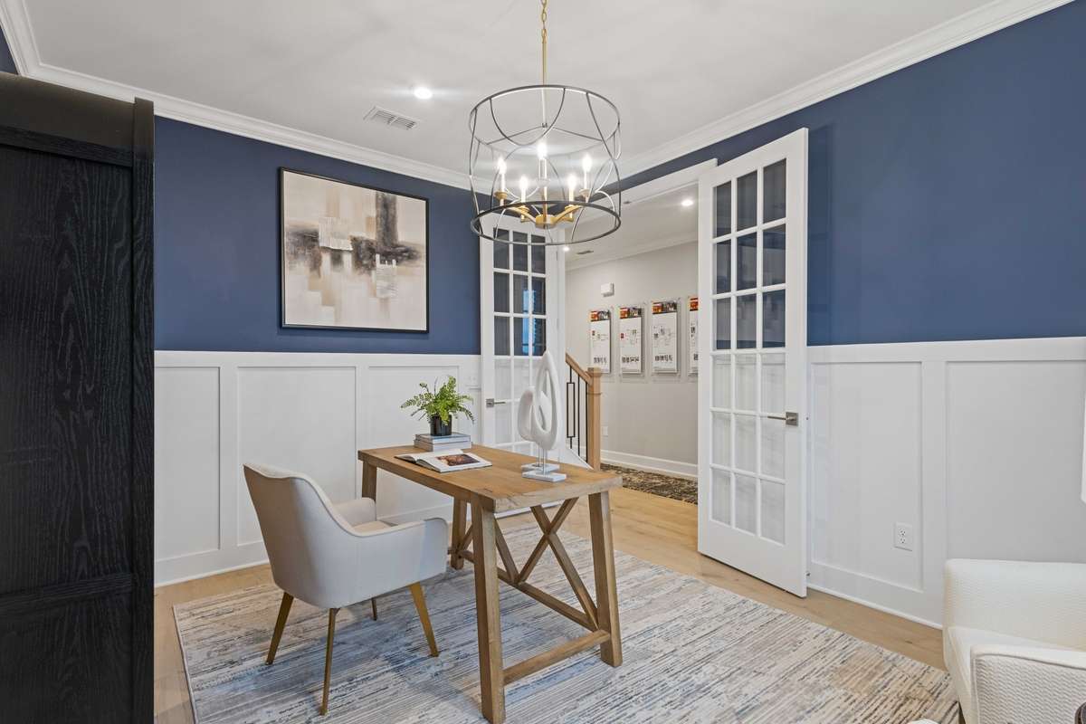 Spacious study off of your foyer entry with beautiful 8' French doors. What a first impression upon entering your home!