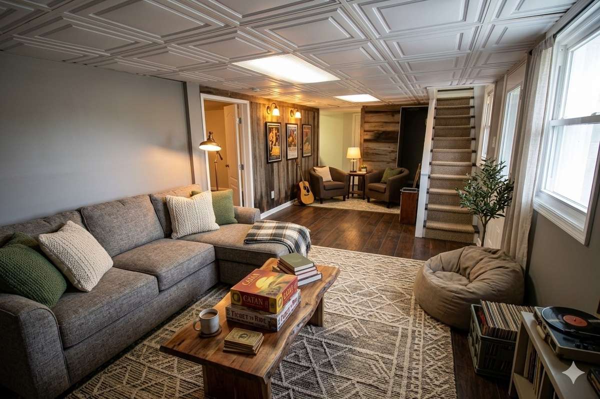Bonus room/walkout basement Unit A; digitally staged