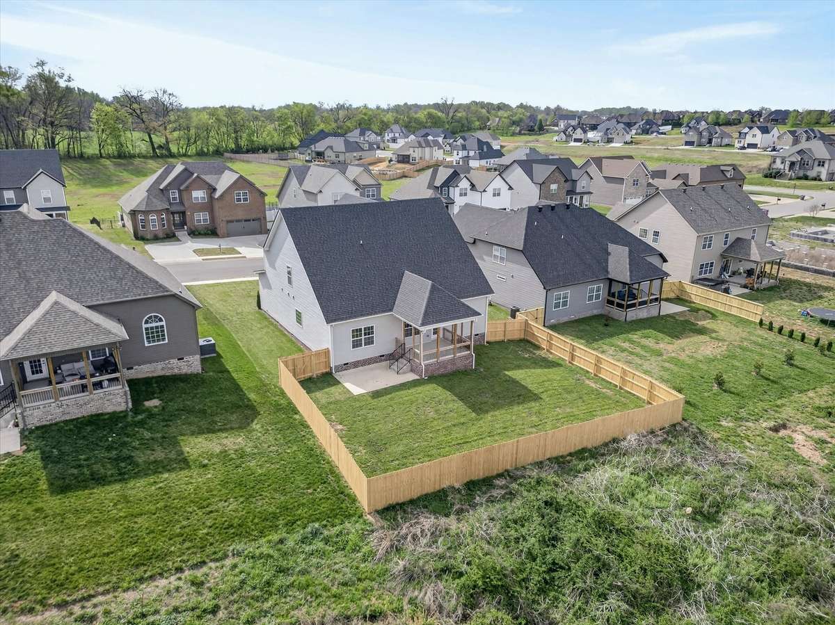 Completely fenced back yard for added privacy and security