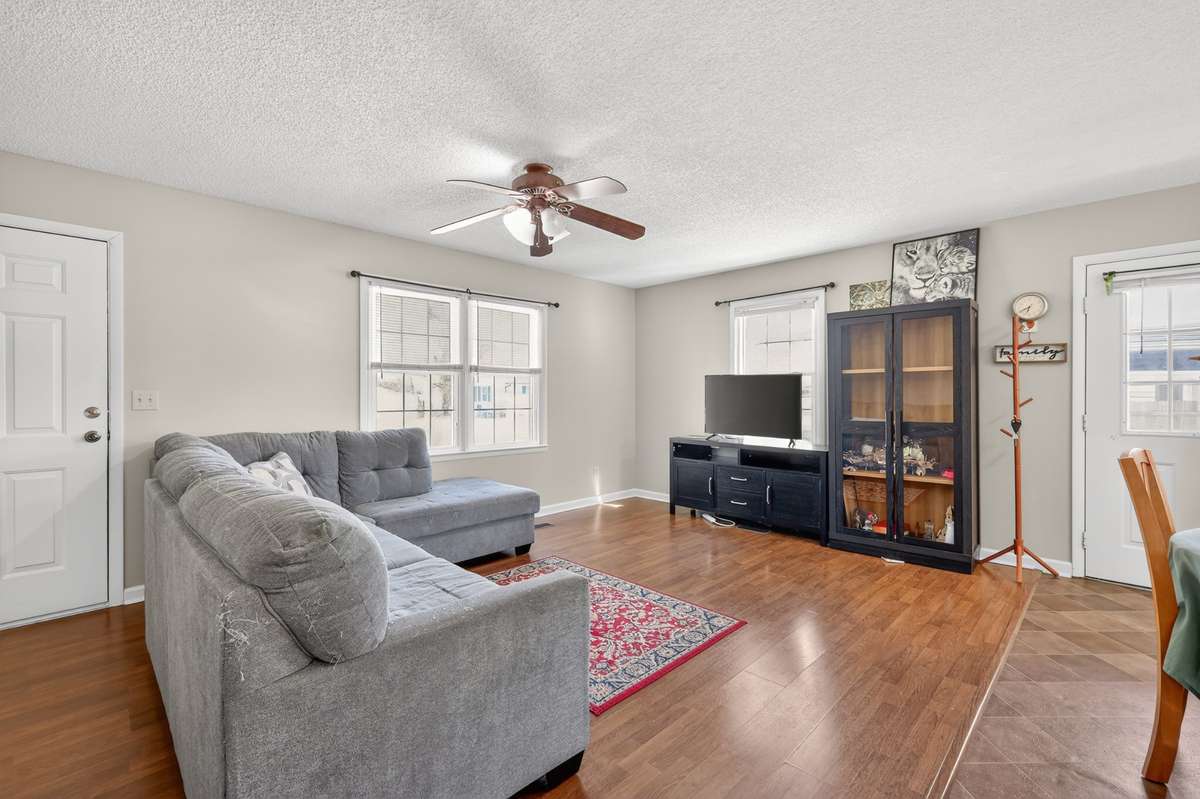 Large living room with space for a sectional couch