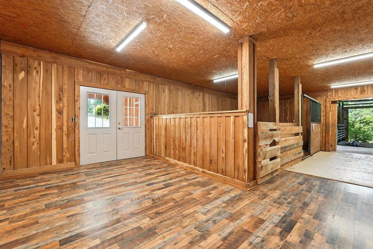 Private Stables, Tack , Sitting area with access to half bath