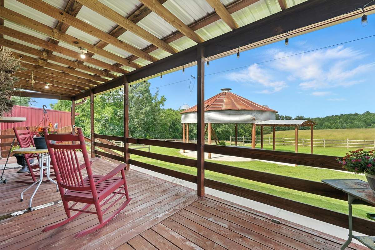 This porch is the perfect spectator's box.