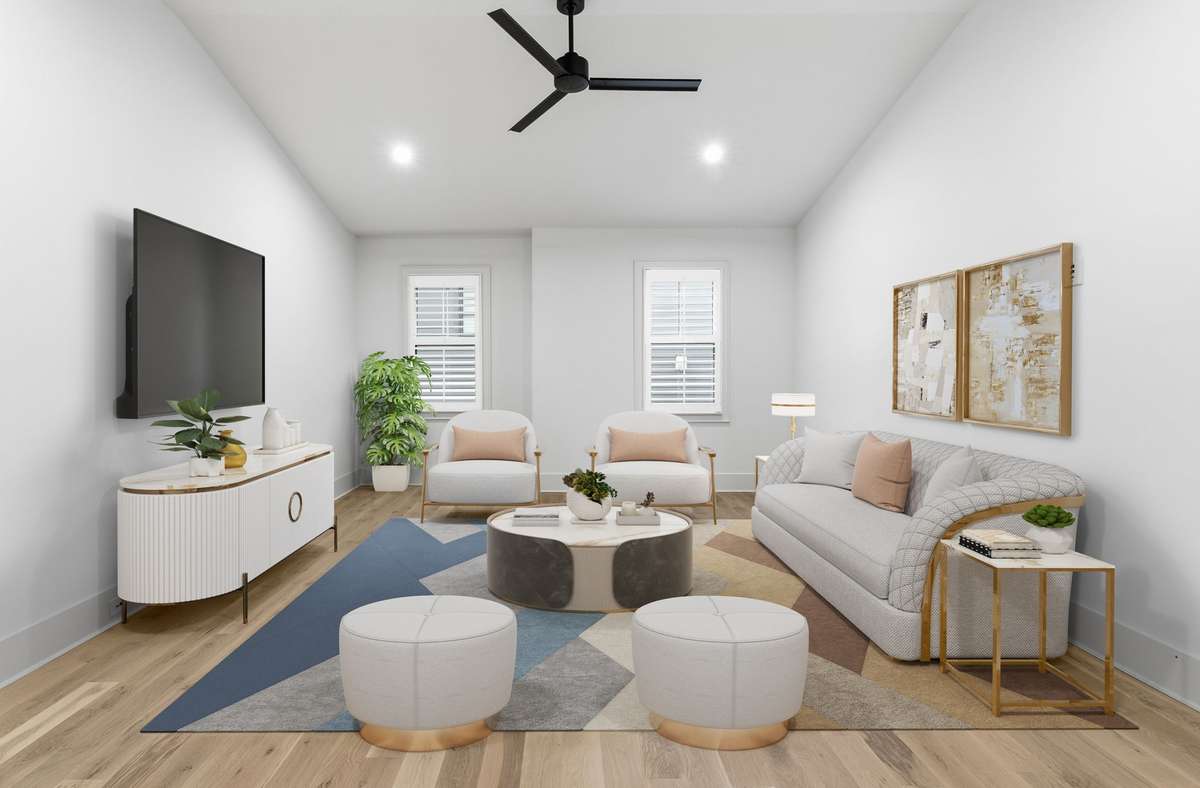 Upstairs bonus room virtually staged.