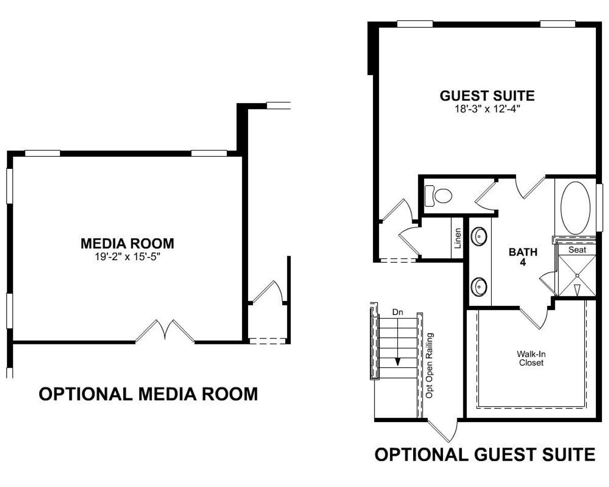 OPTIONAL UPGRADES - MEDIA ROOM & OPTIONAL GUEST SUITE