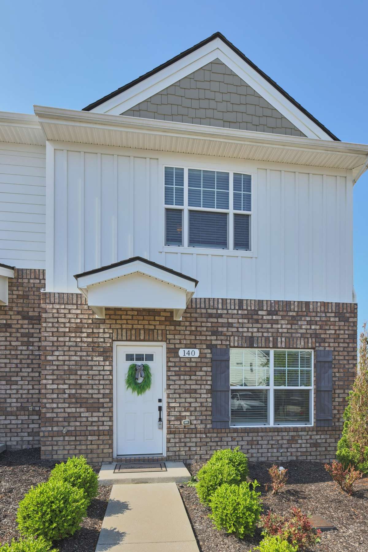 WELCOME to 140 Dry Creek Commons Drive! Neat and welcoming small community with sidewalks, concrete walkway, parking at front door. Nice door canopy provides shelter in weather on the front stoop. This is an end unit, right side of building.