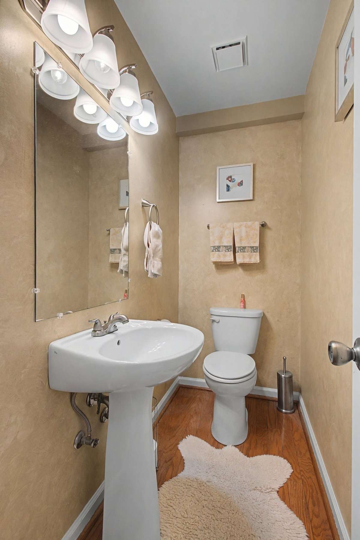 Powder room on main level.