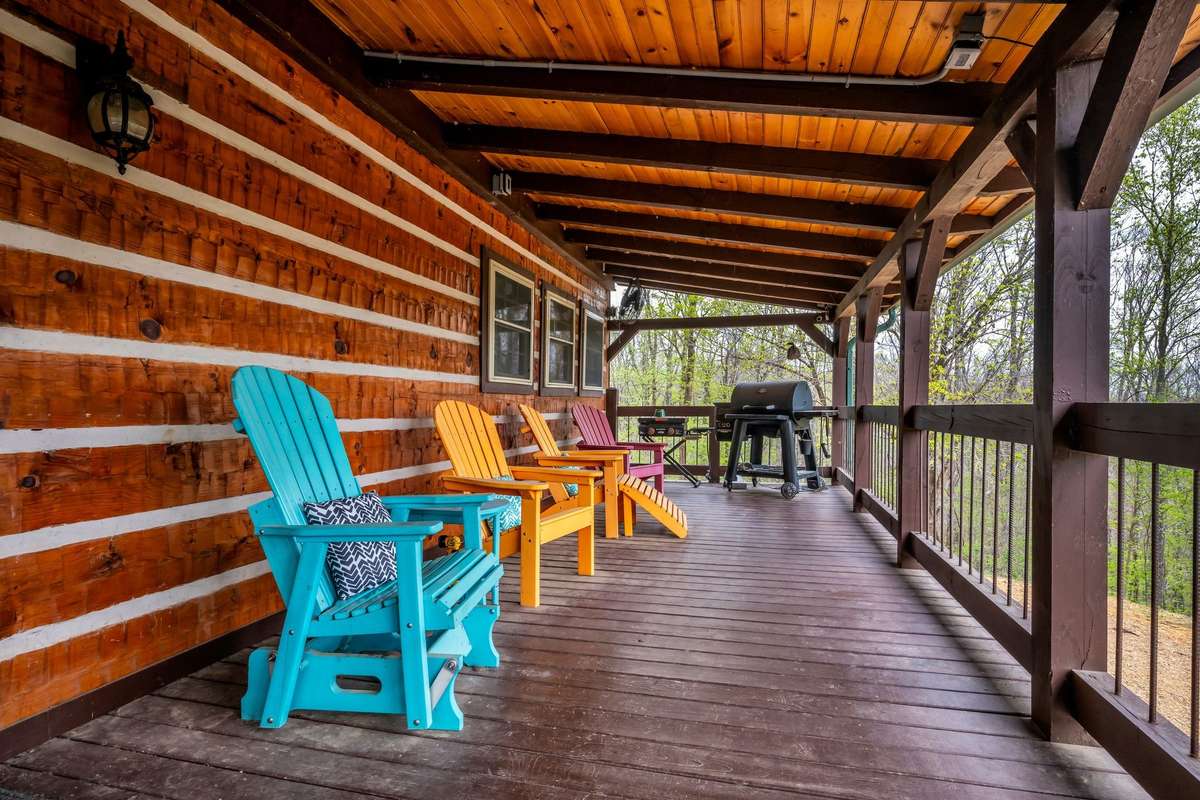 Relax on your large covered porch.