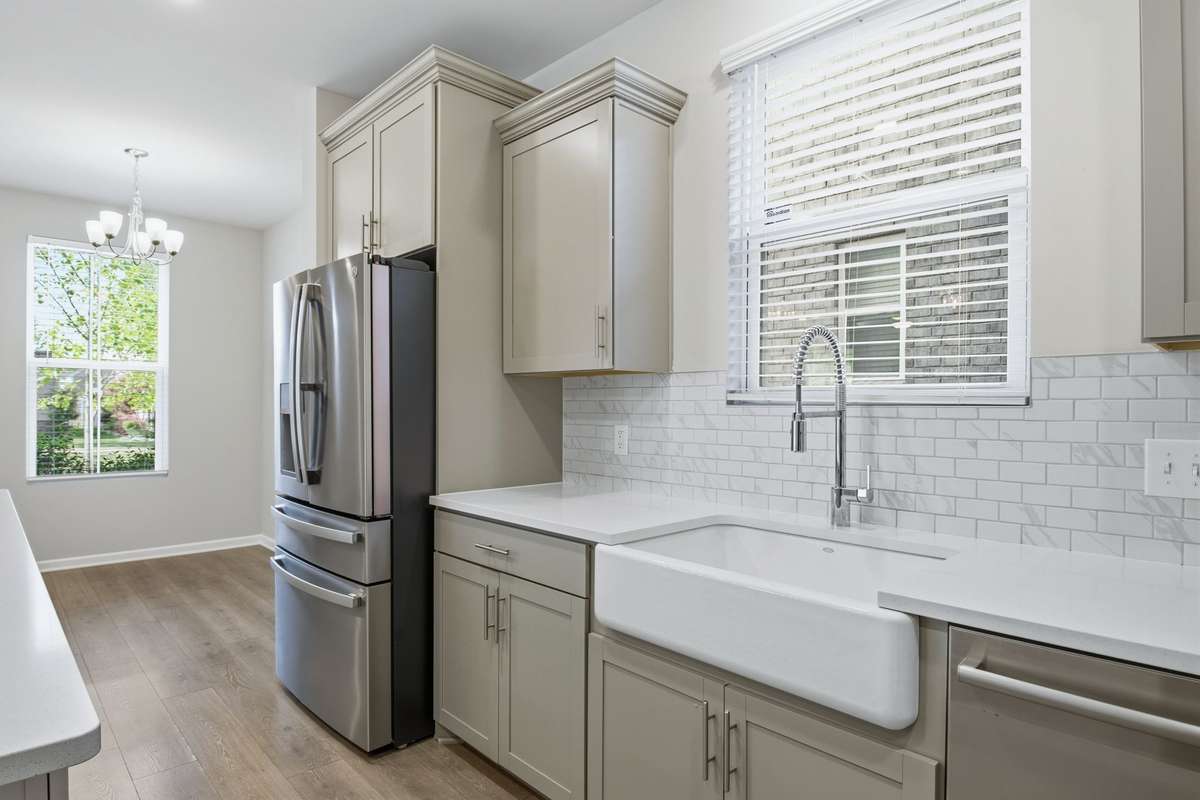 The farm sink really sets off this space!