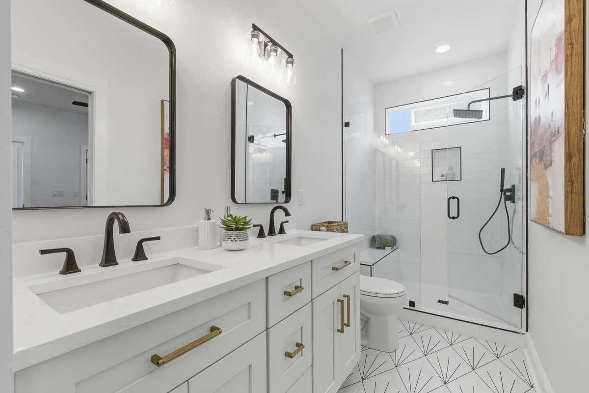 Bathroom 2 Upstairs - Access from the Hallway and Bedroom 2