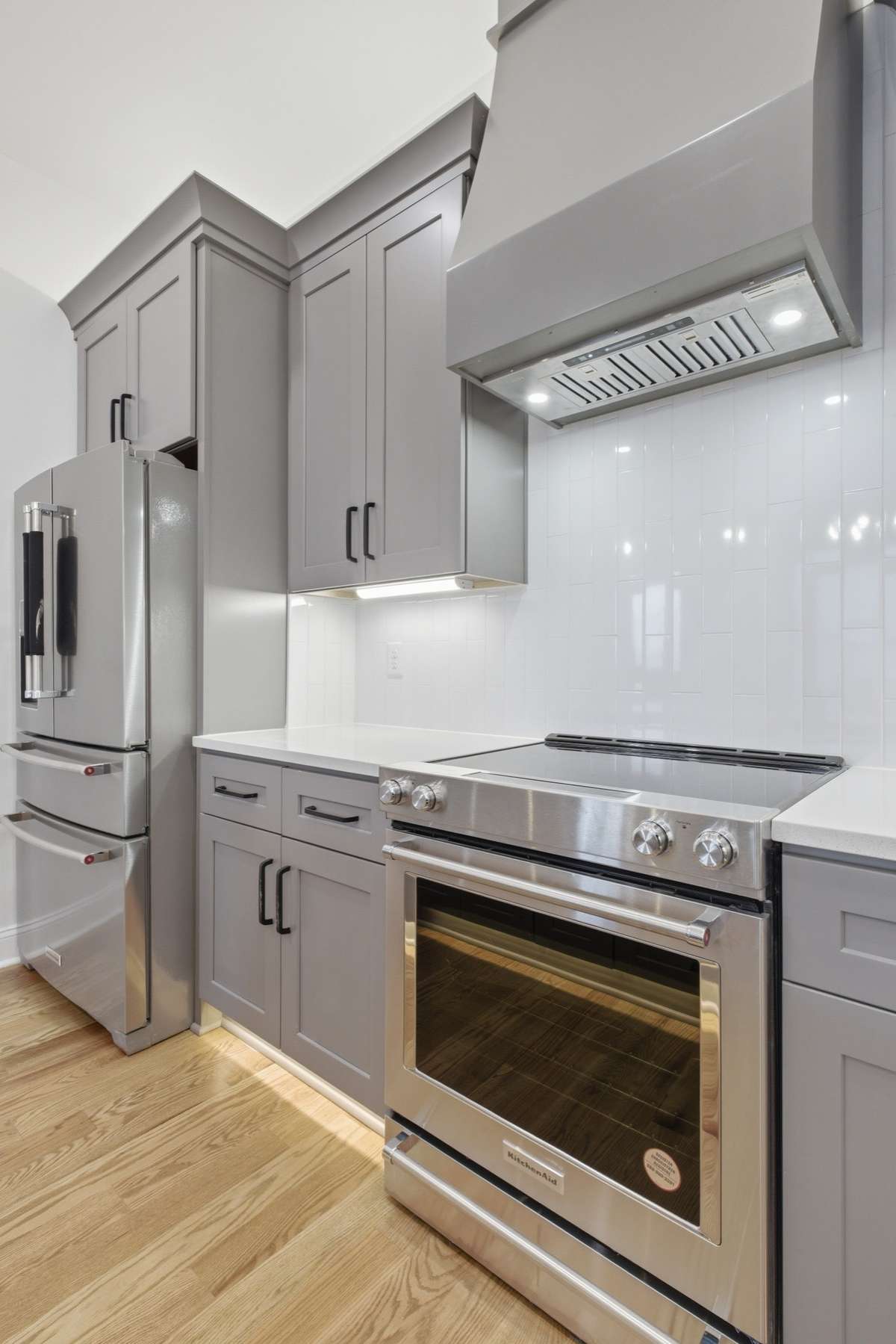 Kick toe lighting and under cabinet lighting.