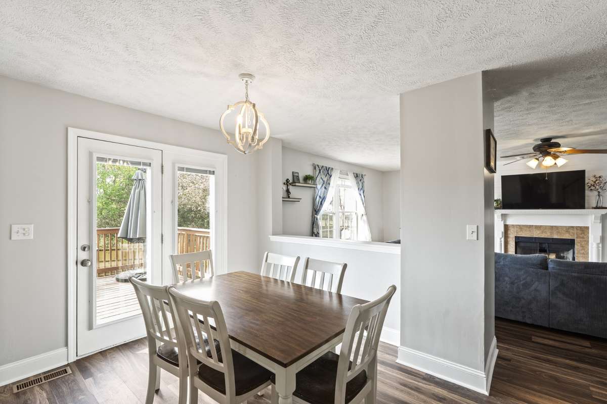Dining area with access to the deck