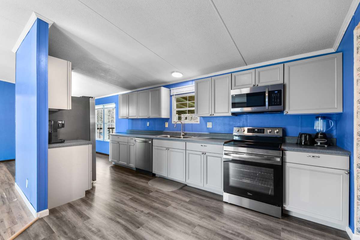 New cabinets and appliances