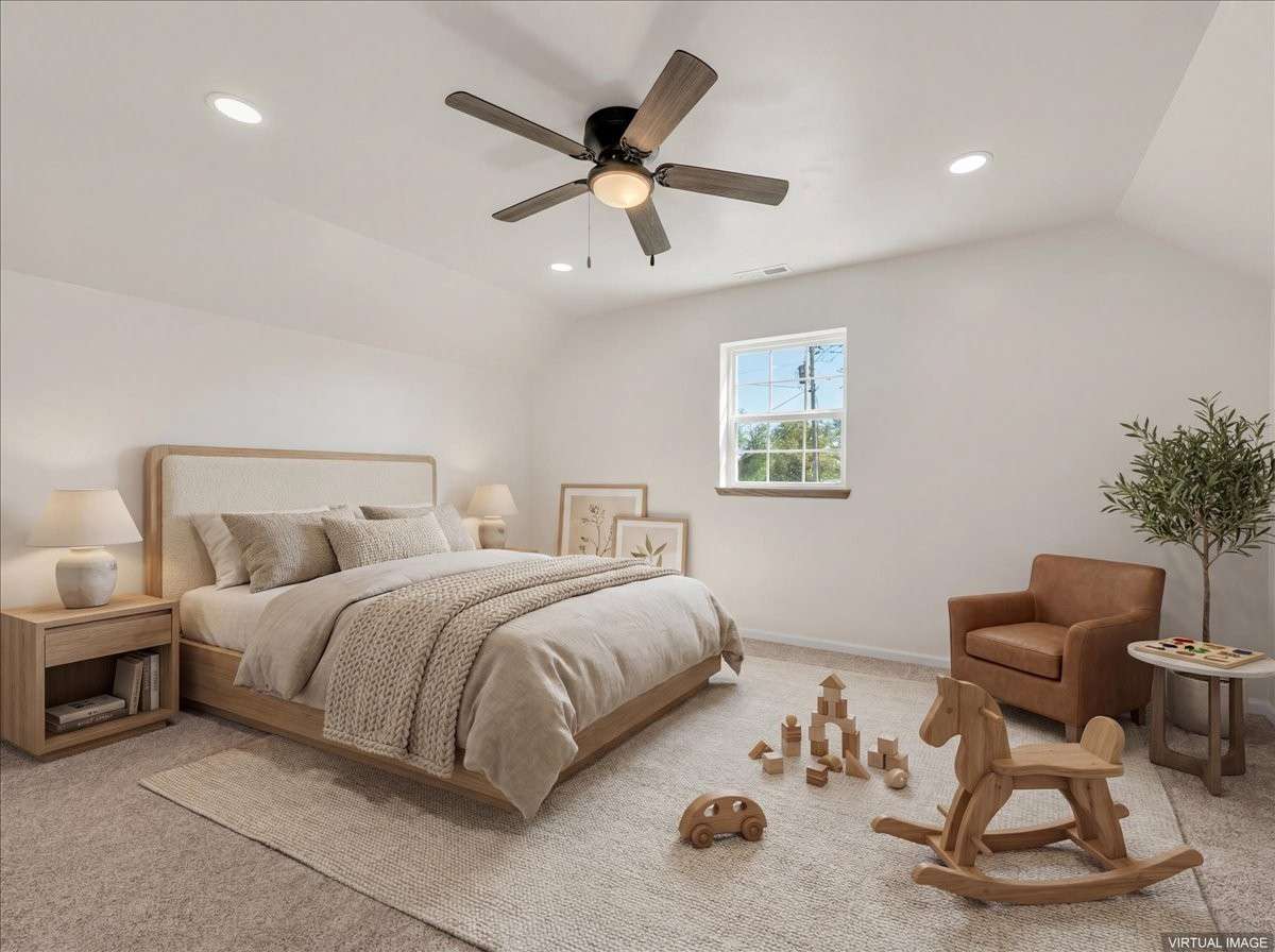 Virtual Staging of upstairs bedroom 2