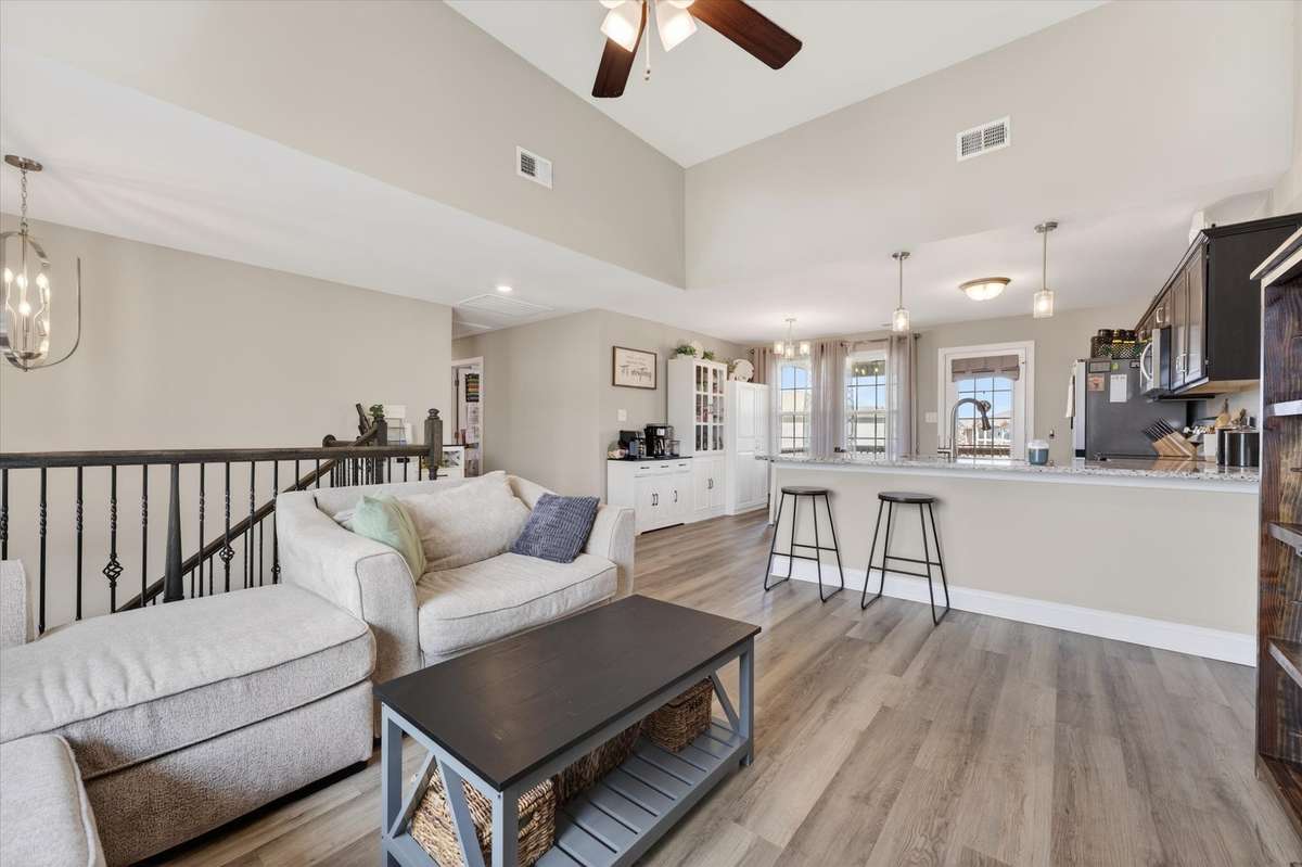 The open living room has such comfy vibe
