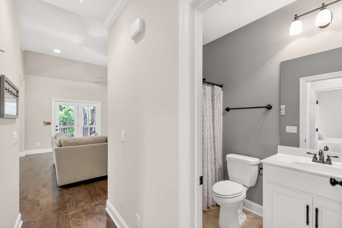 2nd full bathroom on main floor adjacent to bedrooms 2 & 3