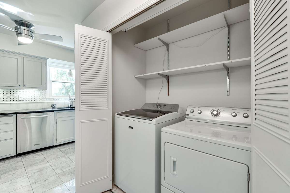 The full size washer and dryer convey with the property