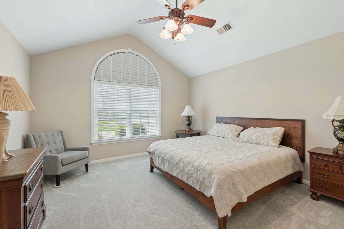 Primary Bedroom, Lightly swathed in Soft Creamy Color Palette