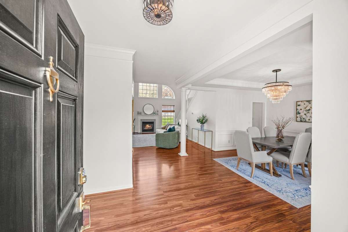 Front entrance with dining room