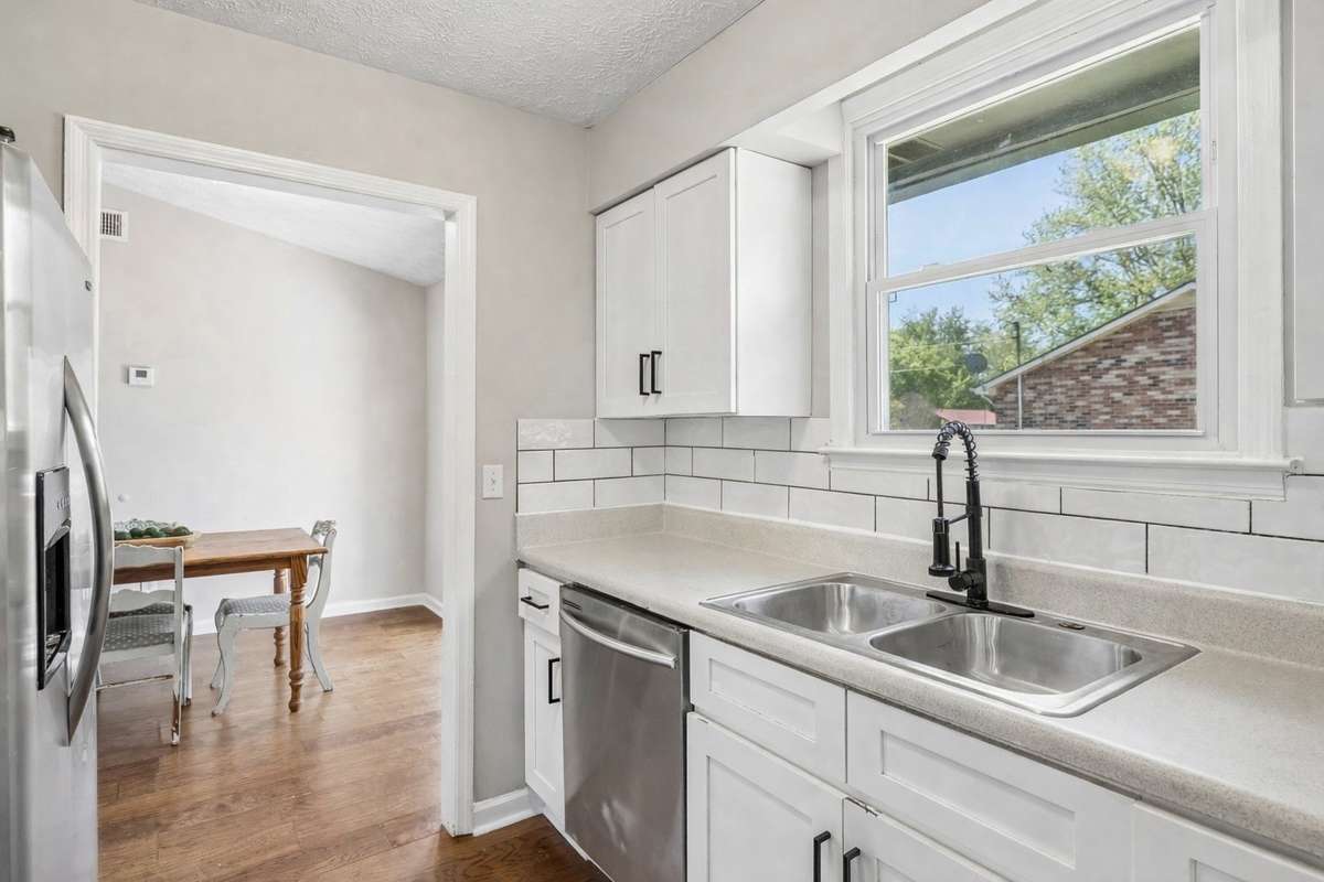 Kitchen which connects to the dinning area and overlooks the back yard.