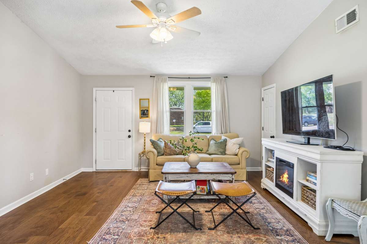 Plenty of natural light, with new flooring throughout.