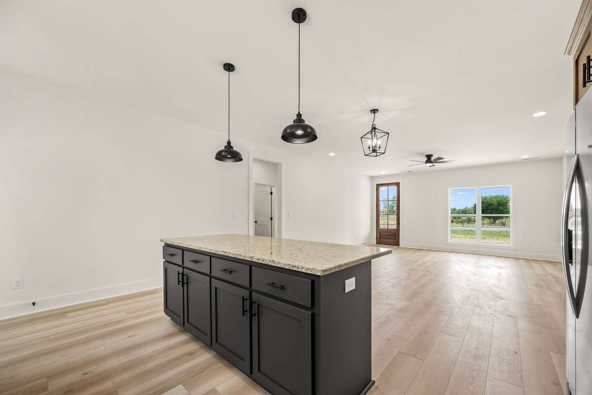 Kitchen island for extra seating and prep space