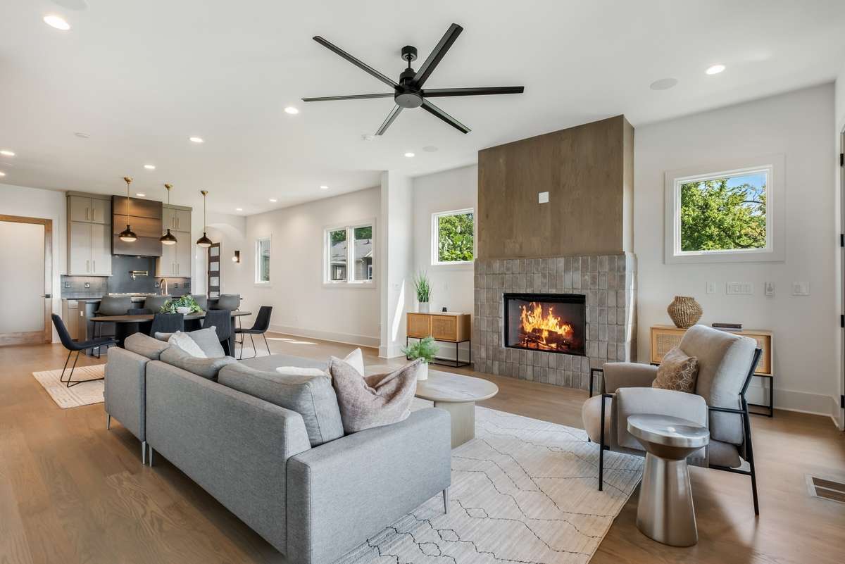 Sophisticated yet livable - the living area is a serene blend of comfort and design, with the skyline always in sight.