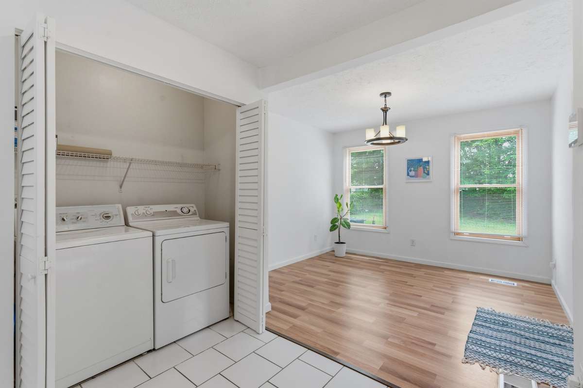 Laundry is located just off of the kitchen.