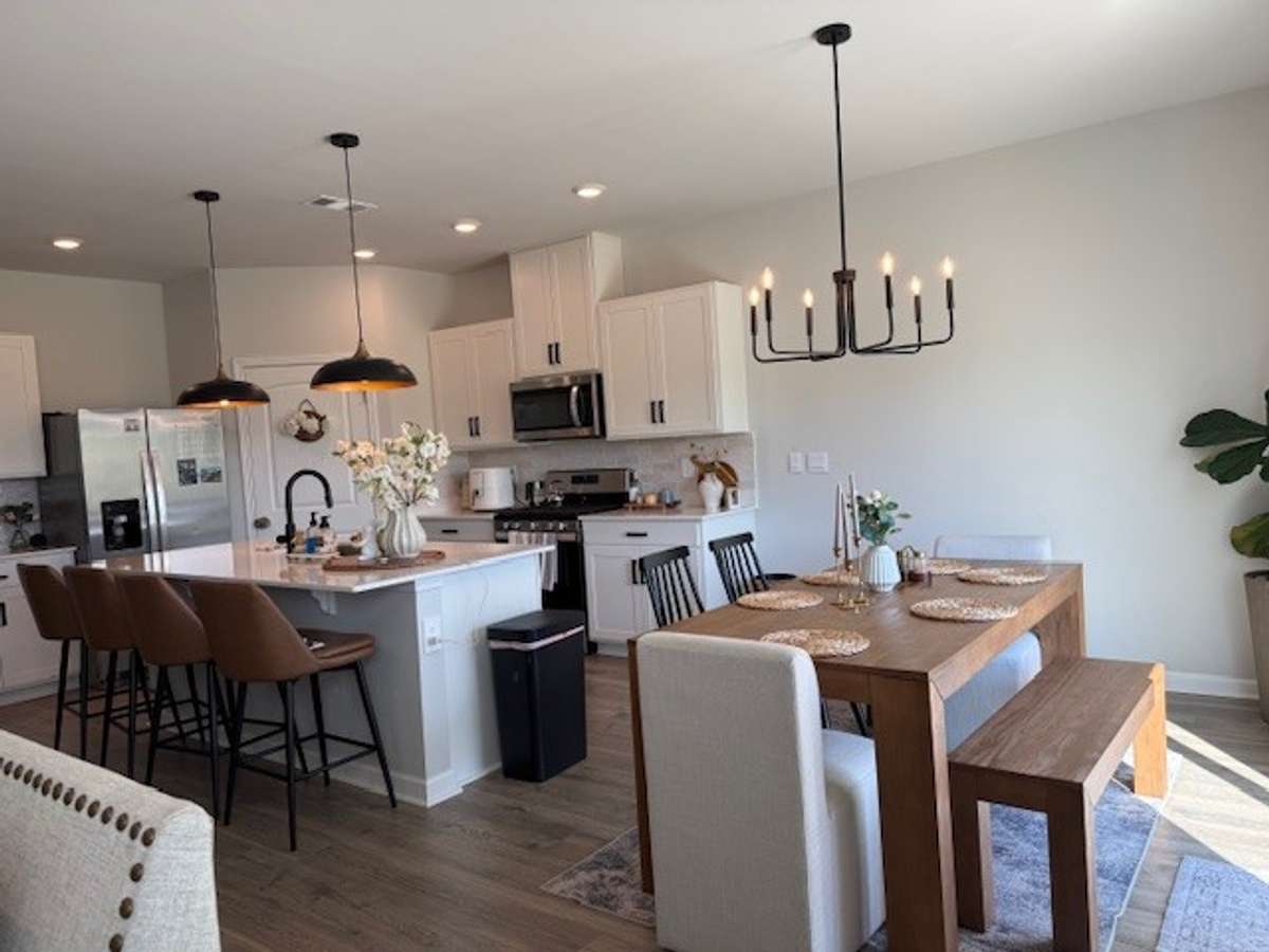 kitchen combined with dining room