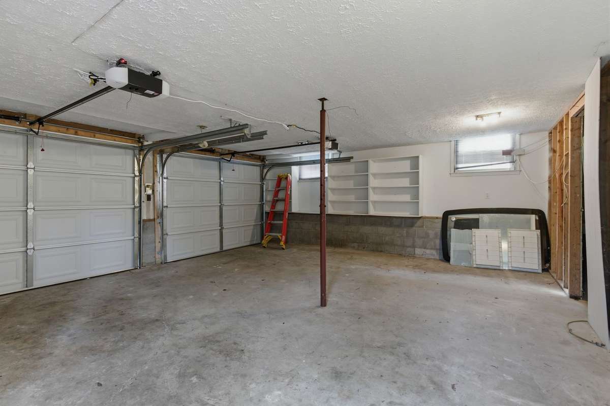 Attached two car garage