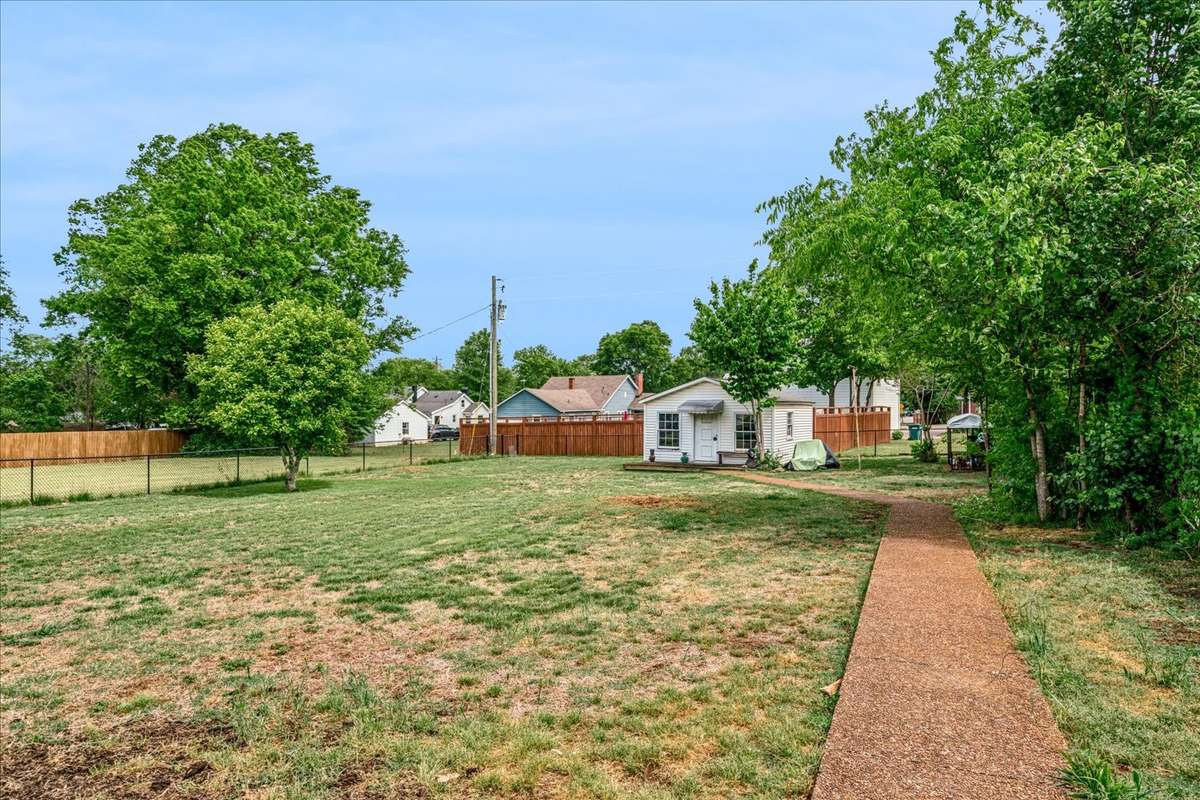 Backyard with shed and chicken coop