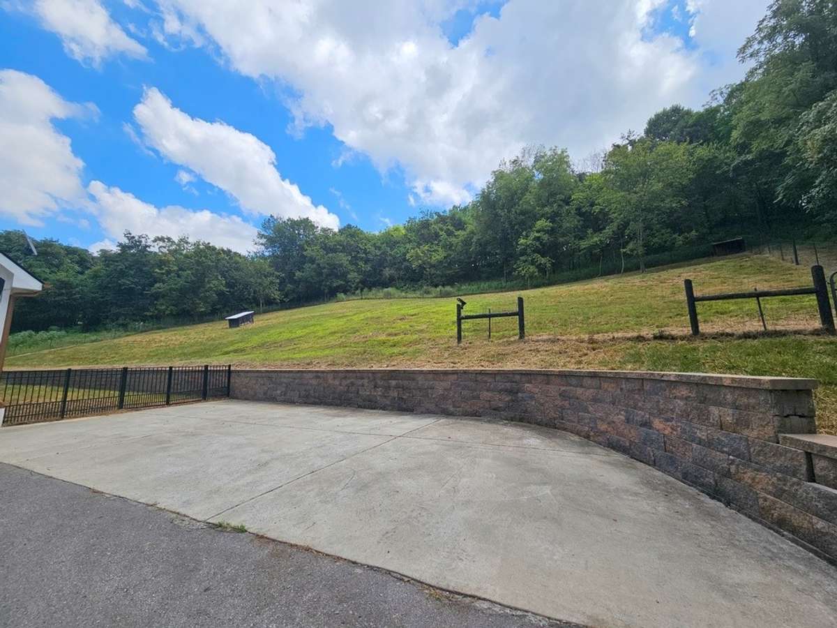 View of the backyard and additonal side parking.