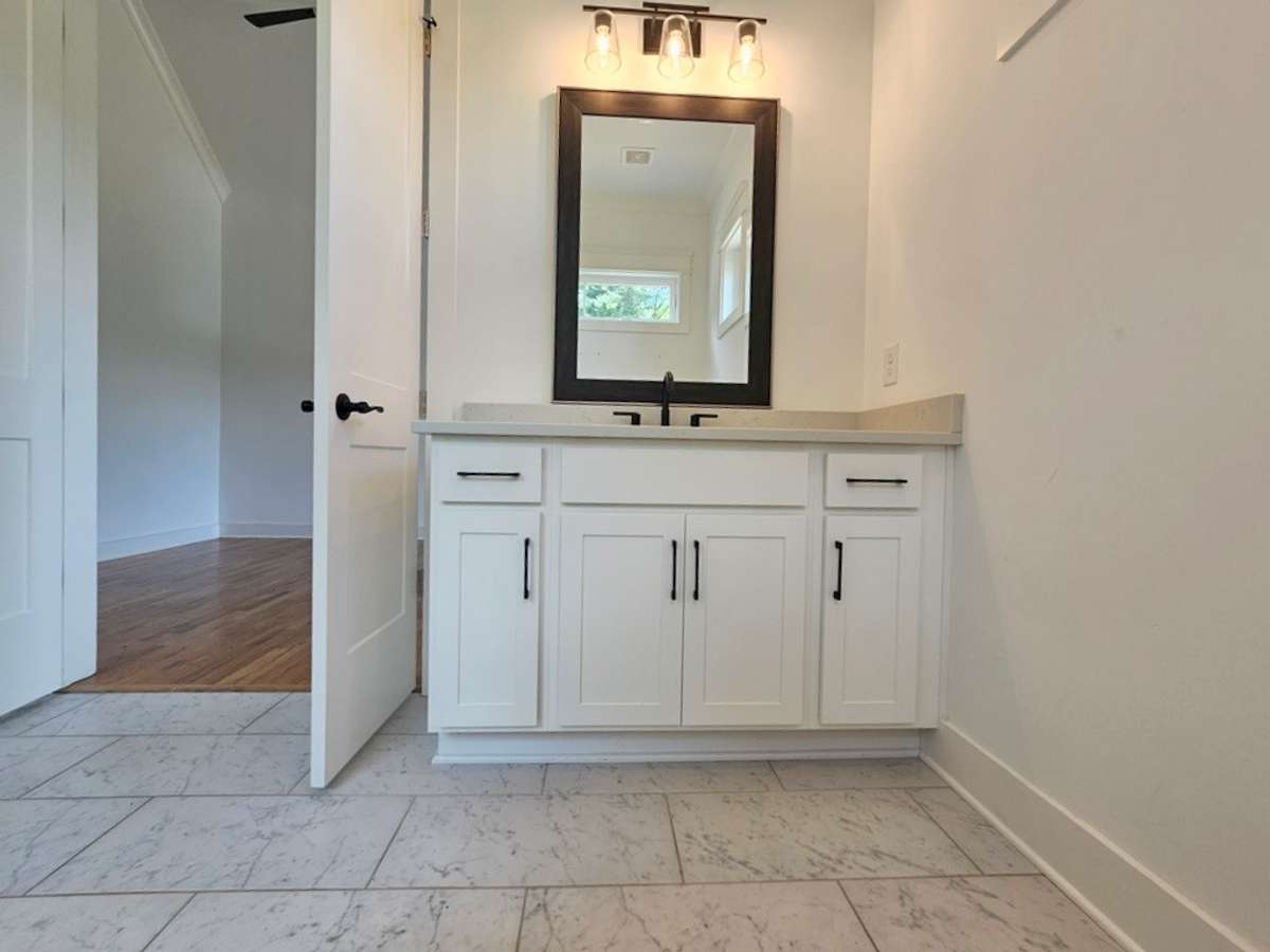 His and Hers separate vanities. (Guess which one this is?)