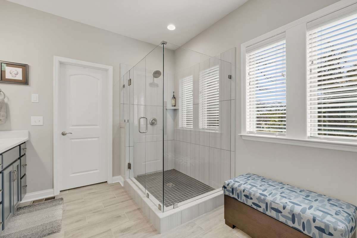 Incredibly spacious shower and so much natural light!