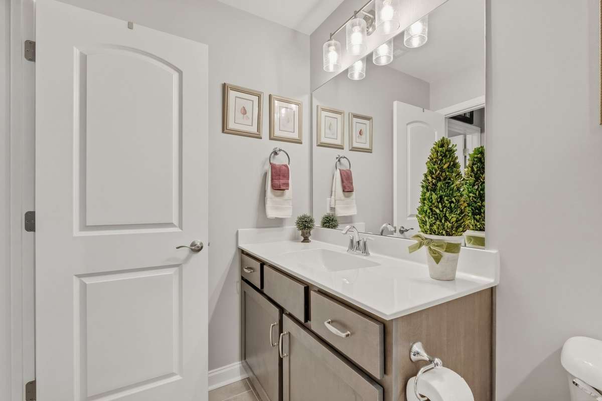This is your third full bath located upstairs.