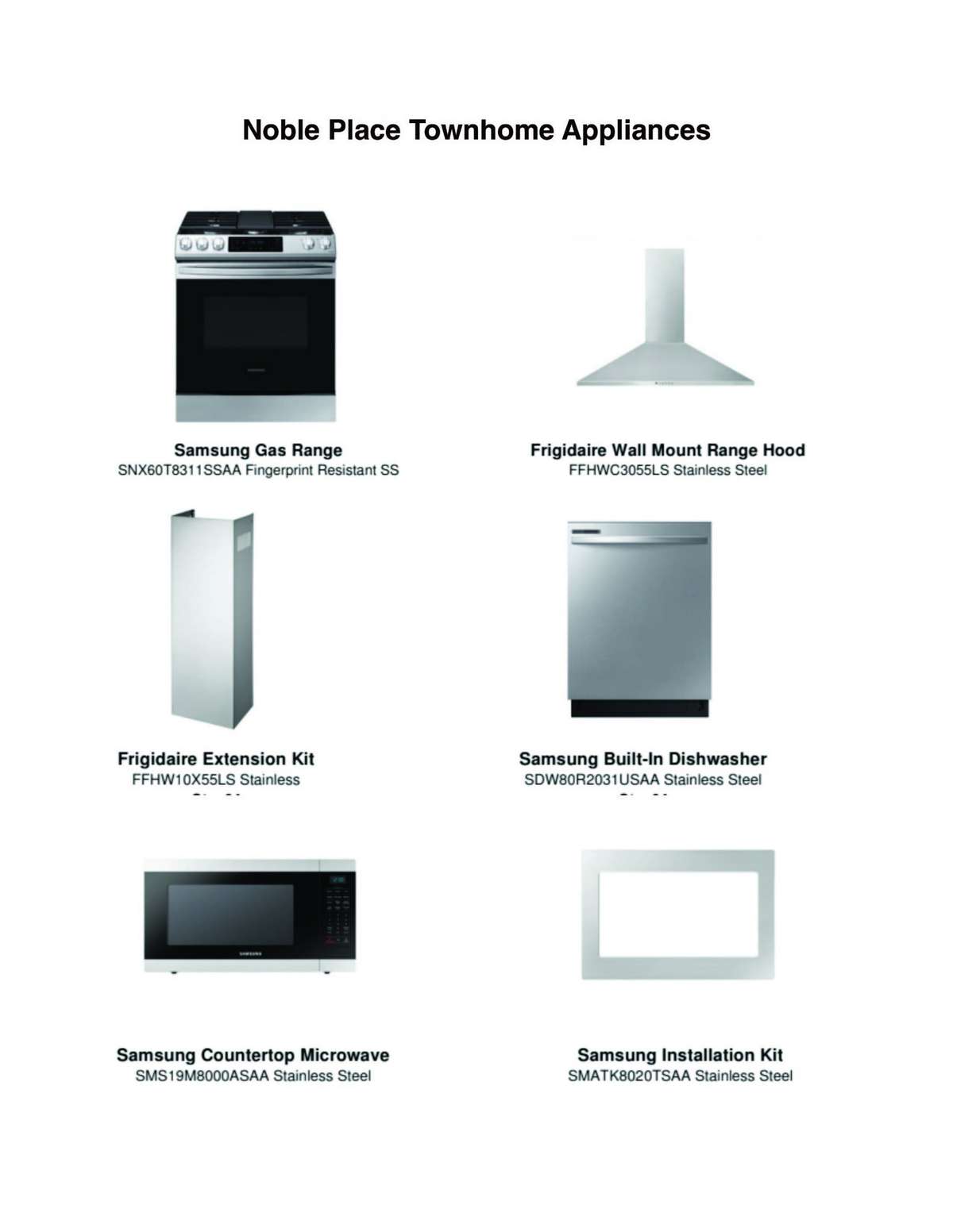 Samsung Stainless Steel Appliances.