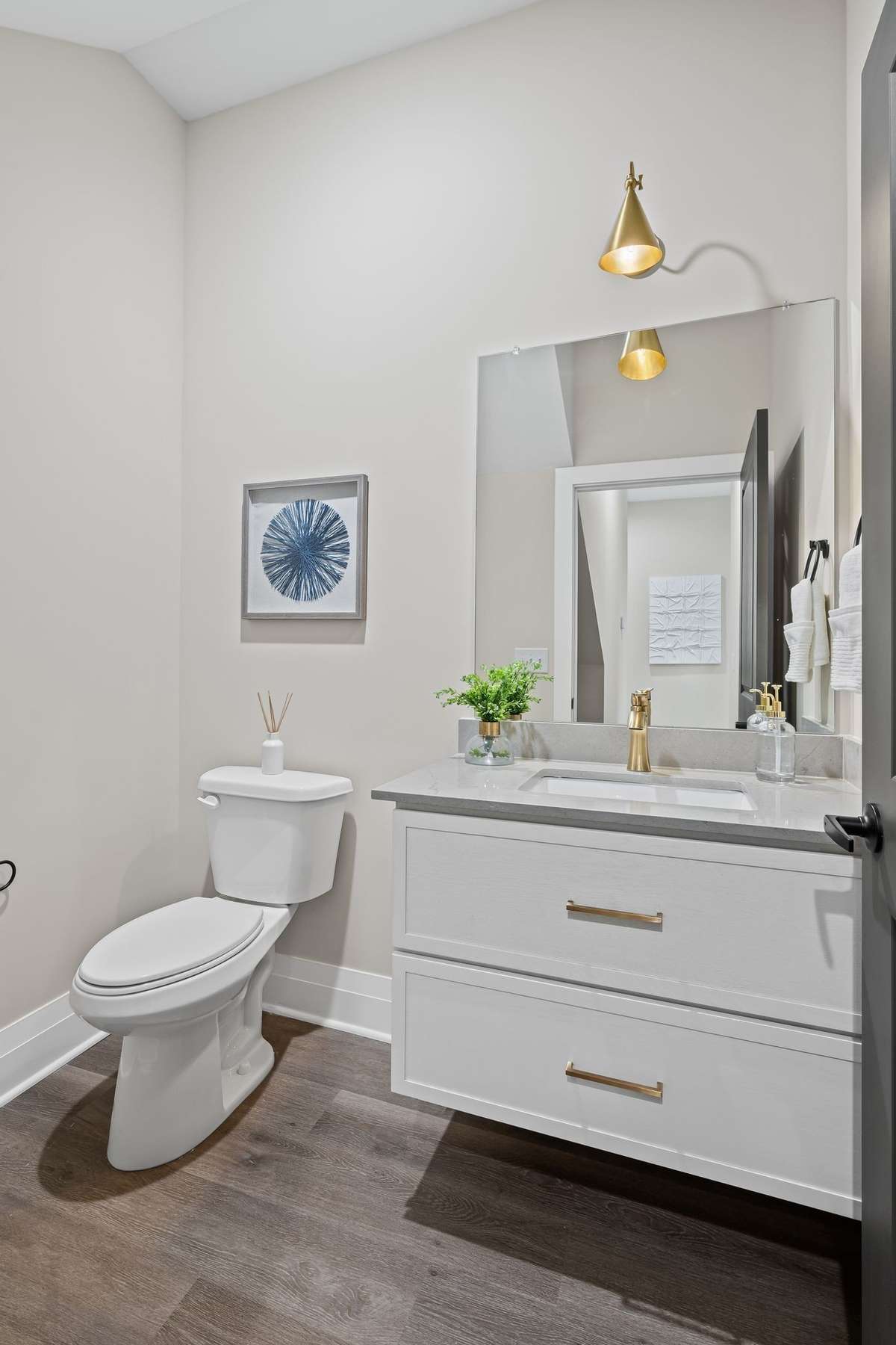 Half Bathroom with Floating Vanity.