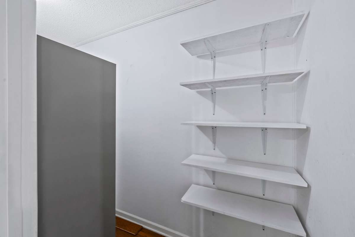 Huge walk-in pantry with plenty of storage and shelving.