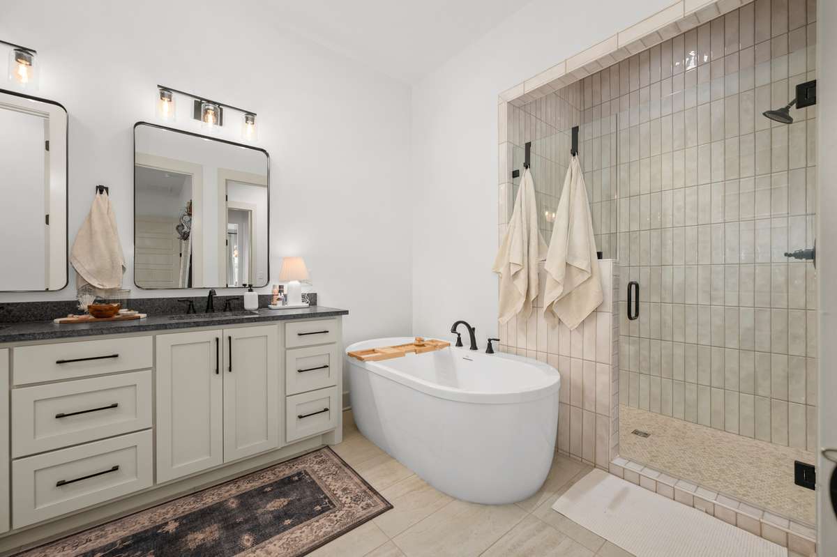 520 Gresham Lane - Primary Bathroom w/ Large Double Vanity, Freestanding Tub & Deluxe Shower
