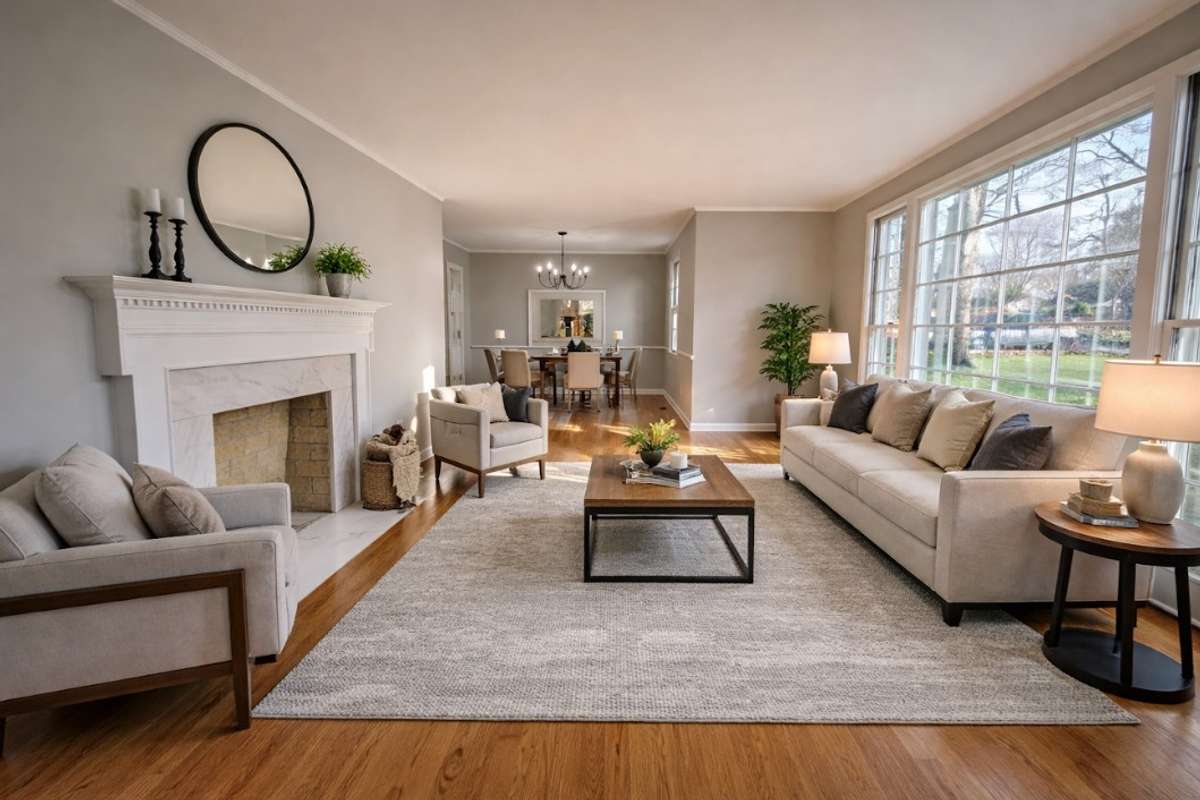 virtually staged Living Room