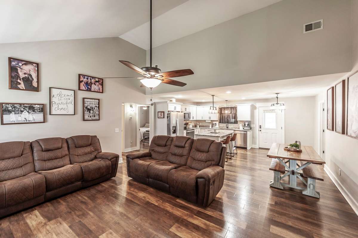 Inside you will enjoy this open concept floor plan with vaulted ceilings!