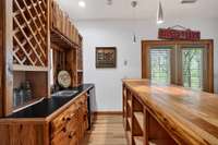 Wet bar in game room