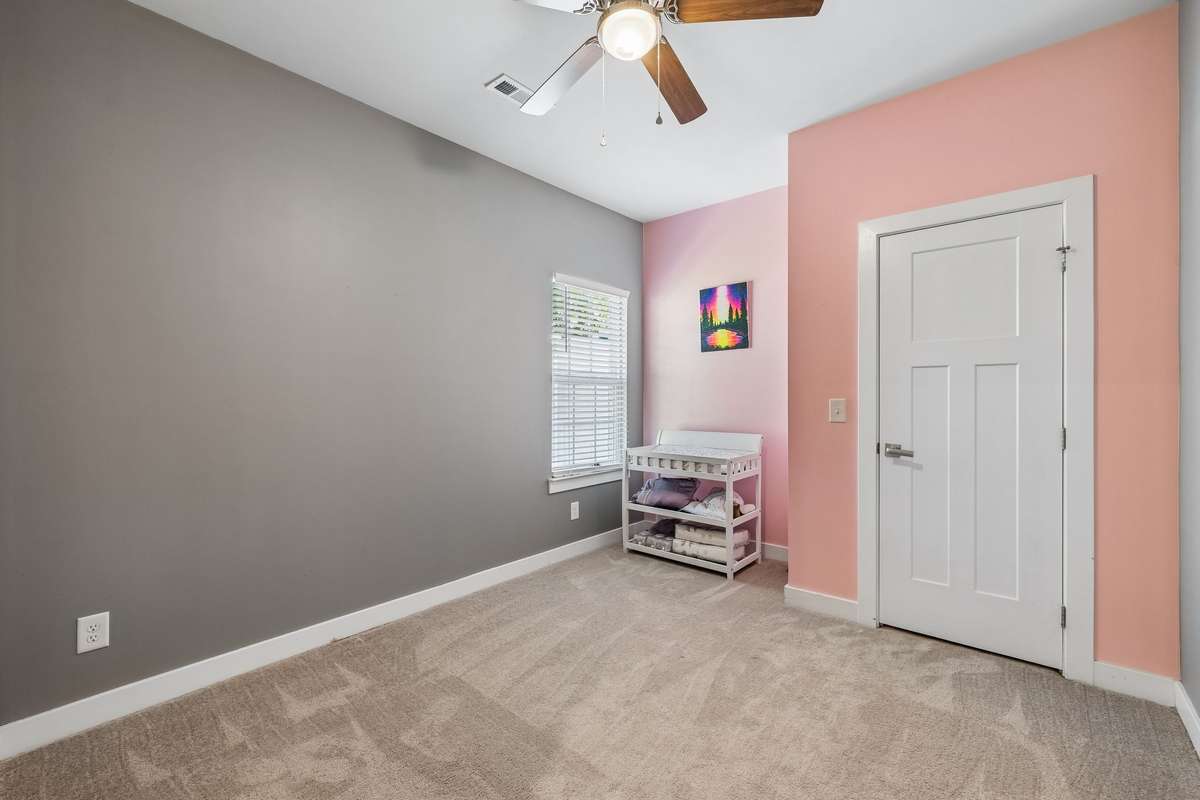 1st floor bedroom has a direct entrance to the bathroom.