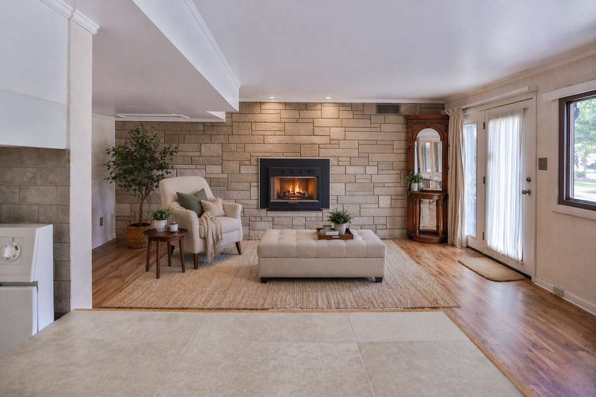 Virtually staged downstairs DEN